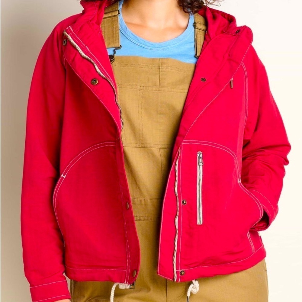 Toad & Co Forester Pass Raglan Jacket in Red Size Small - Picture 4 of 9